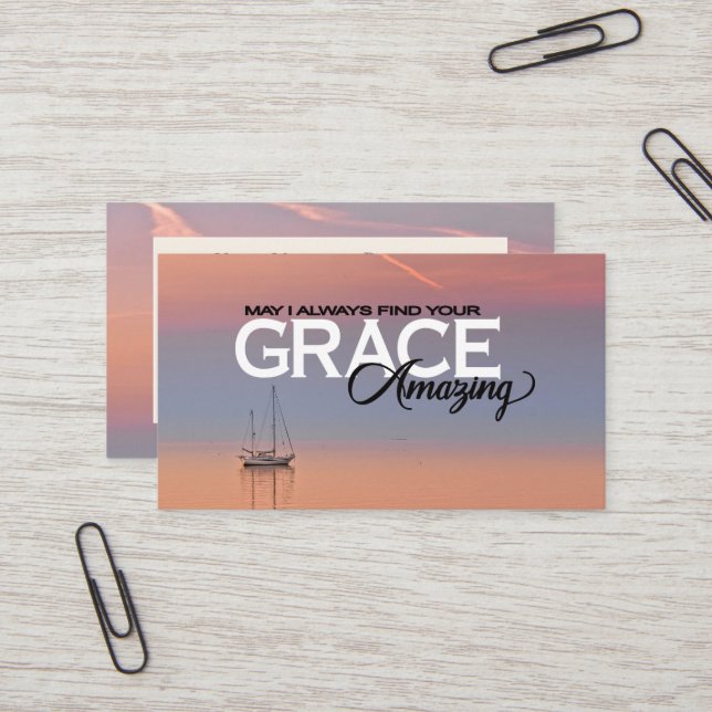 May I Always Find Your Grace Amazing Christian Business Card (Front/Back In Situ)