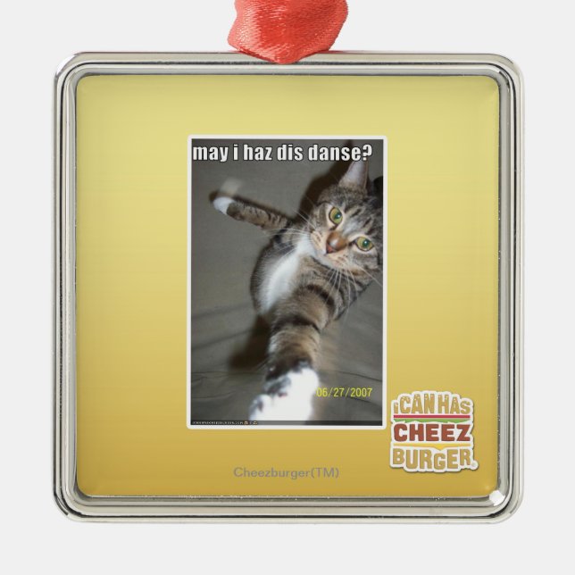 may I haz dis dance? Metal Tree Decoration (Front)