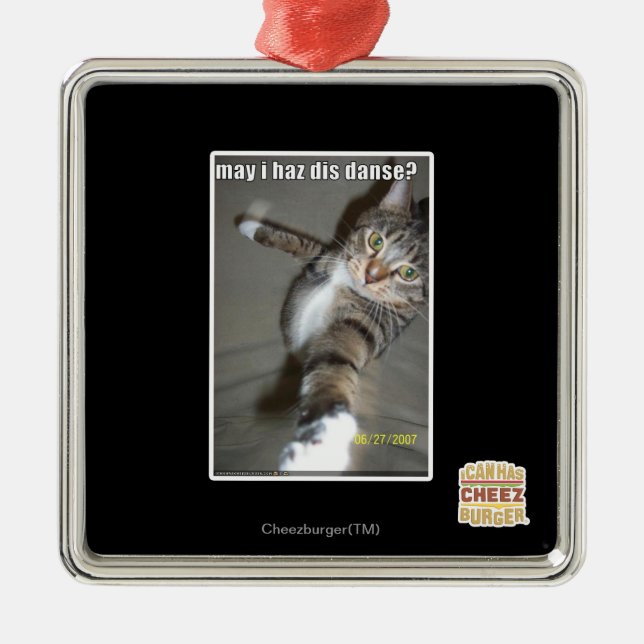 may I haz dis dance? Metal Tree Decoration (Front)