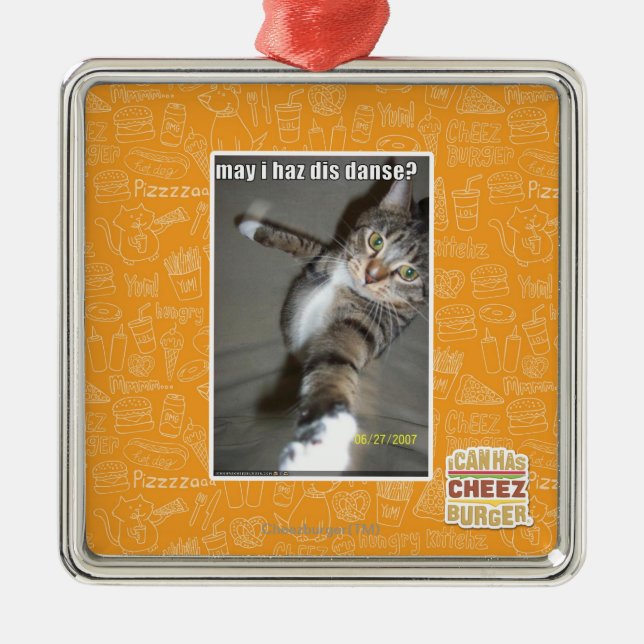 may I haz dis dance? Metal Tree Decoration (Front)