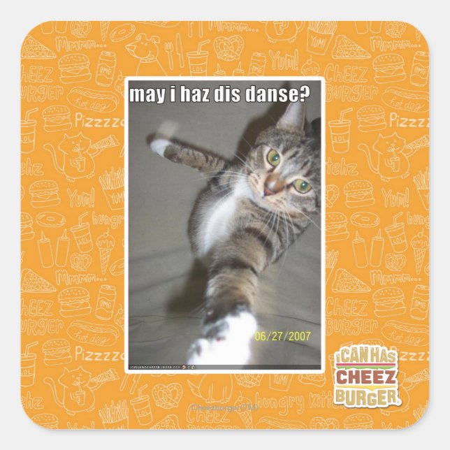 may I haz dis dance? Square Sticker (Front)
