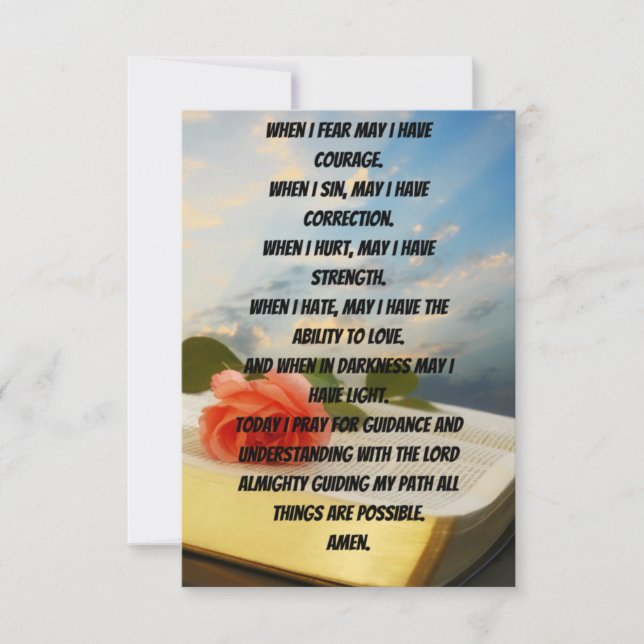 May I Lord Prayer Flat Greeting Card (Front)