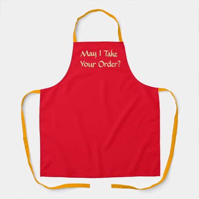 May I Take Your Order Really Red Cooking Apron (Front)