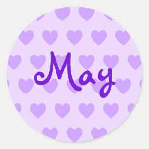 May in Purple Classic Round Sticker