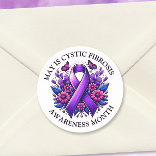 May is Cystic Fibrosis Awareness Month Classic Round Sticker