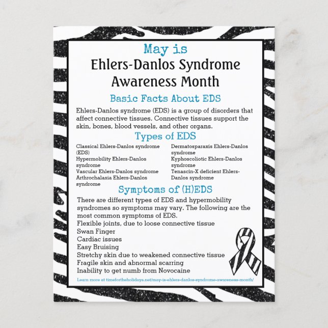 May is Ehlers-Danlos Syndrome Awareness Month Flyer (Front)