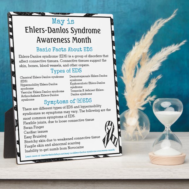 May is Ehlers-Danlos Syndrome Awareness Month Plaque (Side)