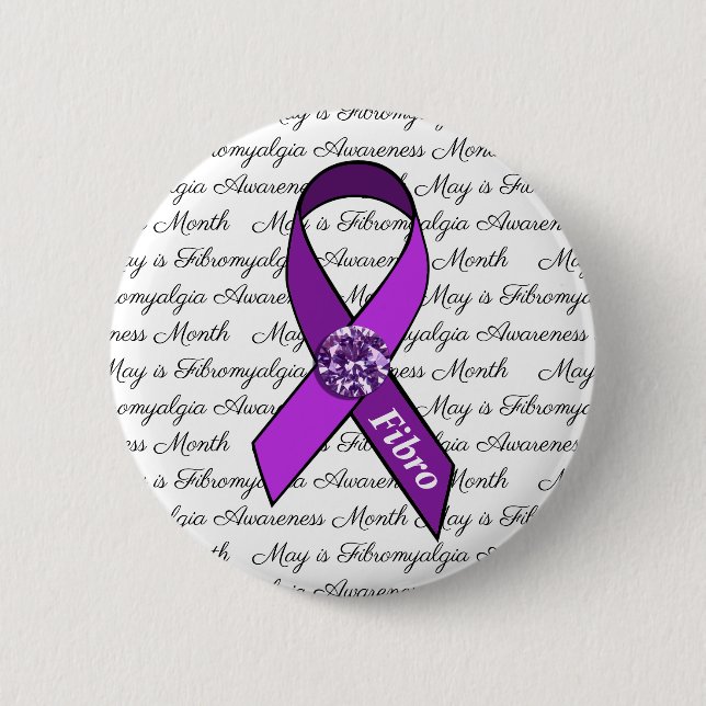 May is Fibromyalgia Awareness Month 6 Cm Round Badge (Front)