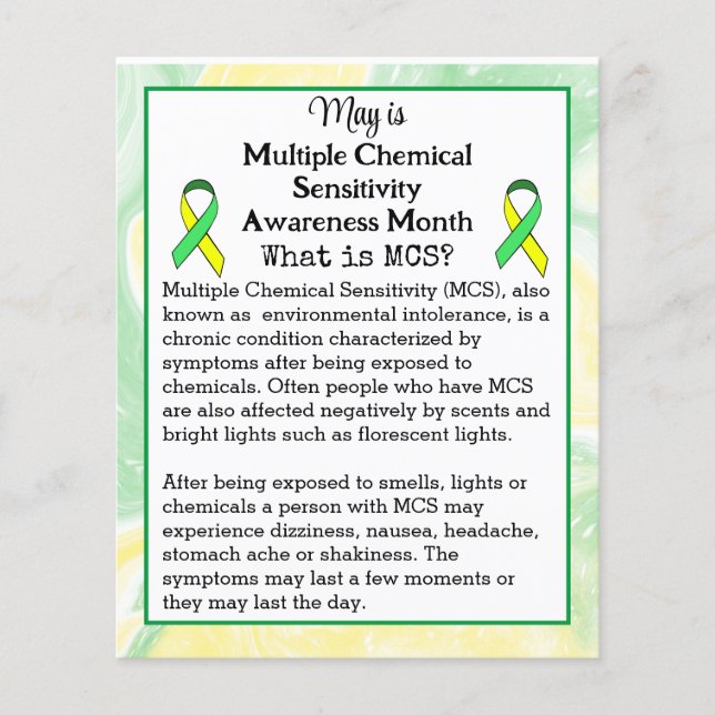 May is Multiple Chemical Sensitivity Awareness Flyer (Front)