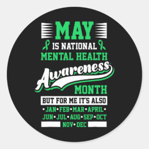 May Is National Mental Health Awareness Month Posi Classic Round Sticker