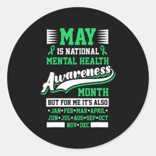 May Is National Mental Health Awareness Month Posi Classic Round Sticker