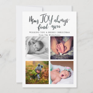 May Joy Always Find You Typography Christmas Photo Holiday Card