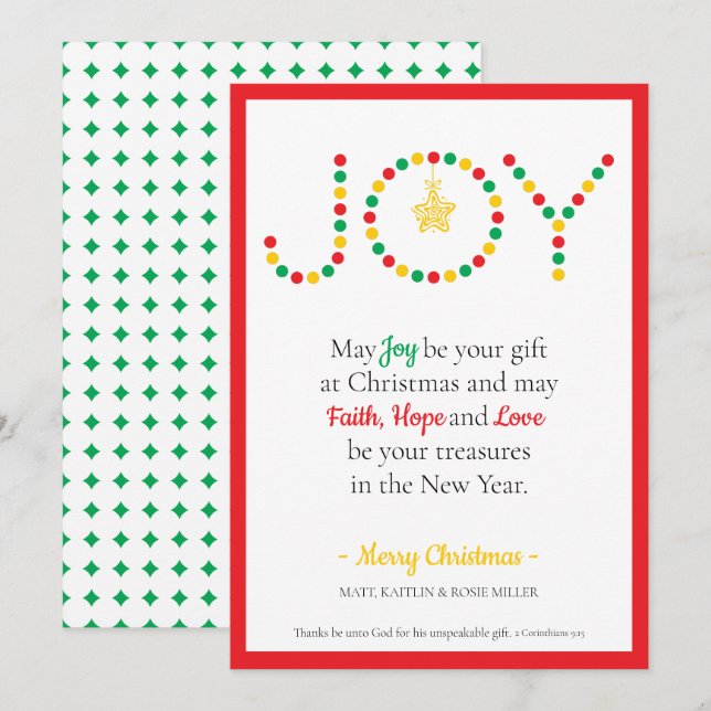 May Joy Be Your Gift Christmas Card (Front/Back)