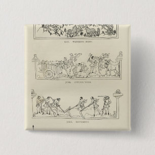 May, June, July and August, from 15 Cm Square Badge