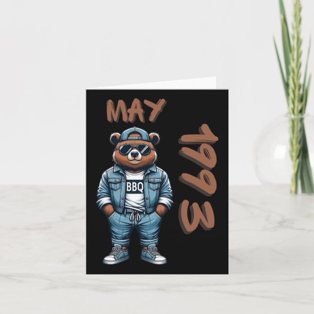 May King Grill Master Bear Bbq Lover Dad Birthday  Card (Front)