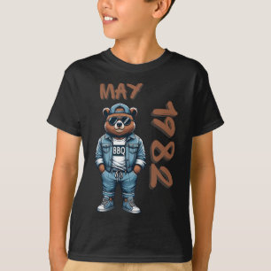 May King Grill Master Bear Bbq Lover Dad Birthday T-Shirt