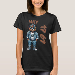 May King Grill Master Bear Bbq Lover Dad Birthday T-Shirt