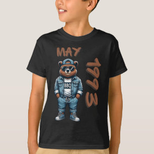 May King Grill Master Bear Bbq Lover Dad Birthday T-Shirt