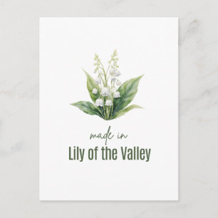 May Lily of the Valle Birth Flower Watercolor Art  Postcard