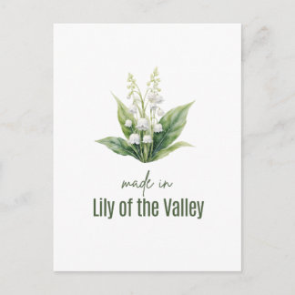 May Lily of the Valle Birth Flower Watercolor Art  Postcard