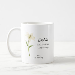 May Lily of the Valley Personalized Birthday Coffee Mug