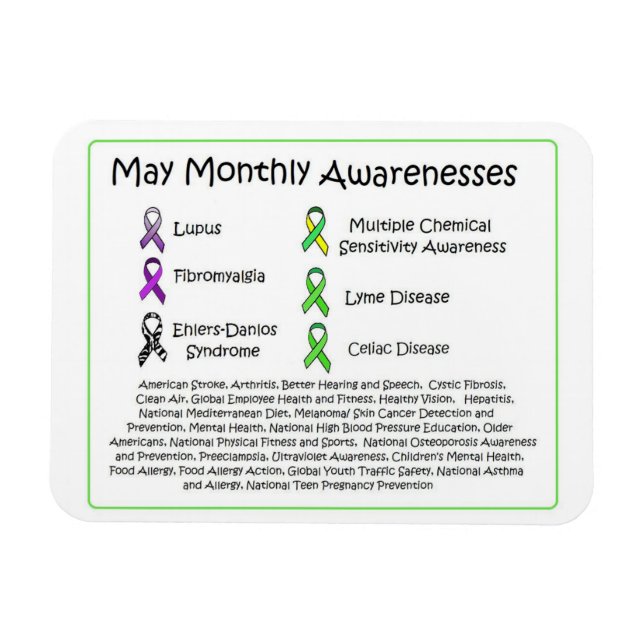 May Monthly Health Awareness  Magnet (Horizontal)