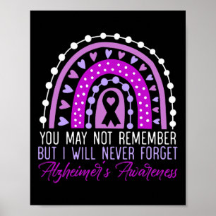 May Not Remember But I Will Never Forget Alzheimer Poster
