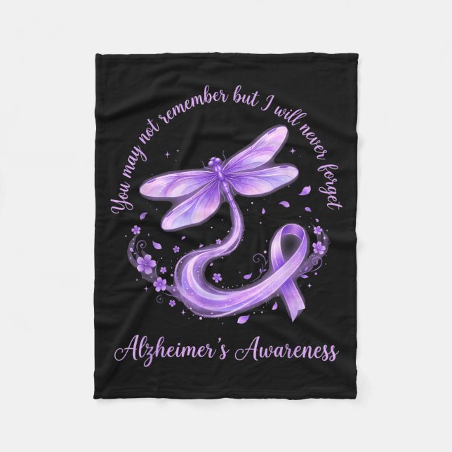May not remember but will alzheimer’s awareness fleece blanket (Front)
