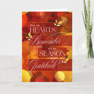 May Our Hearts Remember the Season of Gratitude Holiday Card
