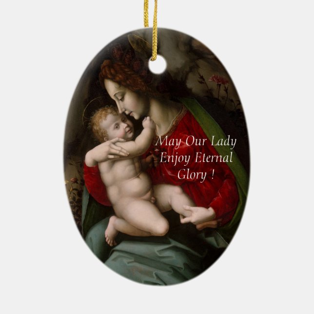 May Our Lady Enjoy Eternal Glory Ceramic Tree Decoration (Back)