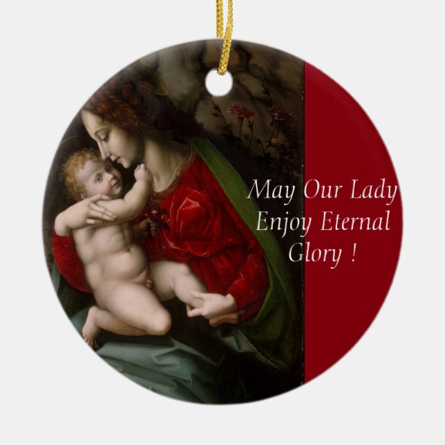 May Our Lady Enjoy Eternal Glory Ceramic Tree Decoration (Front)