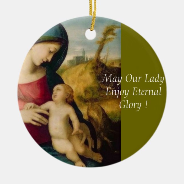 May Our Lady Enjoy Eternal Glory Ceramic Tree Decoration (Front)