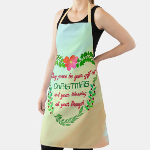 MAY PEACE BE YOUR GIFT AT CHRISTMAS APRON