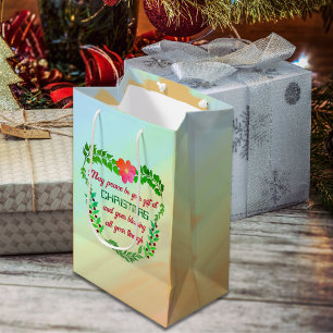MAY PEACE BE YOUR GIFT AT CHRISTMAS MEDIUM GIFT BAG