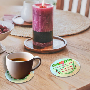 MAY PEACE BE YOUR GIFT AT CHRISTMAS ROUND PAPER COASTER