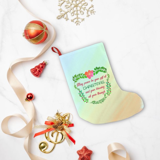 MAY PEACE BE YOUR GIFT AT CHRISTMAS SMALL CHRISTMAS STOCKING (Creator Uploaded)