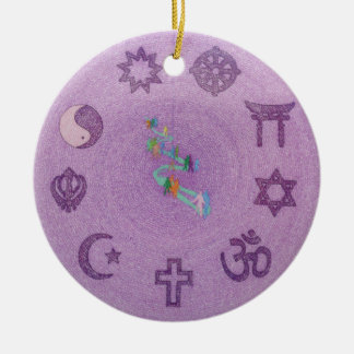 May Peace Prevail On Earth Mandala Ceramic Tree Decoration