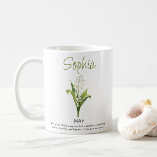 May Personalized Birth Flower  Coffee Mug