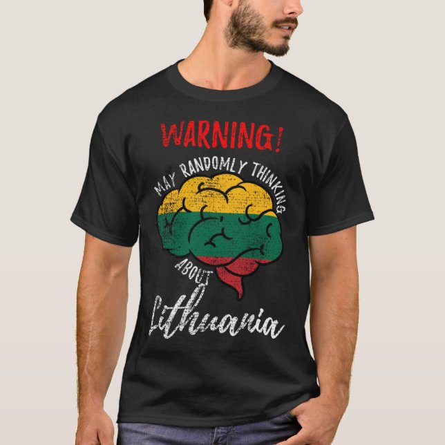 May Randomly Thinking About Lithuania Lithuanian V T-Shirt (Front)