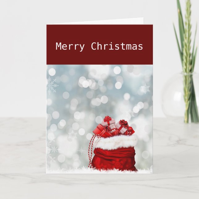 MAY SANTA'S BAG BRING YOU JUST WHAT YOU NEED HOLIDAY CARD (Front)