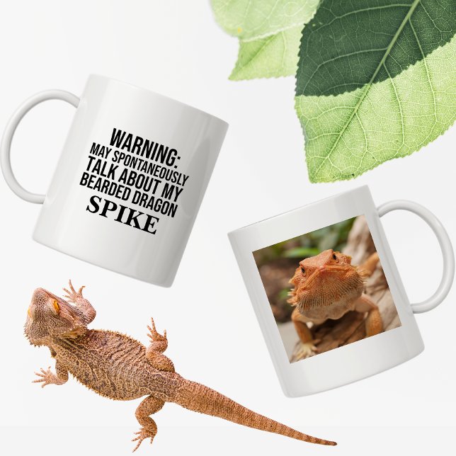 May Talk About My Bearded Dragon Custom Name Coffee Mug (Talking About My Bearded Dragon)