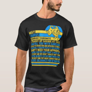 May Taurus Facts Zodiac Sign Sunflower Astrology T-Shirt