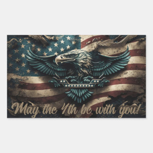May the 4th be With you Eagle Rectangular Sticker