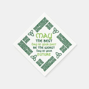 May the best day Irish Blessing 1 green Napkin
