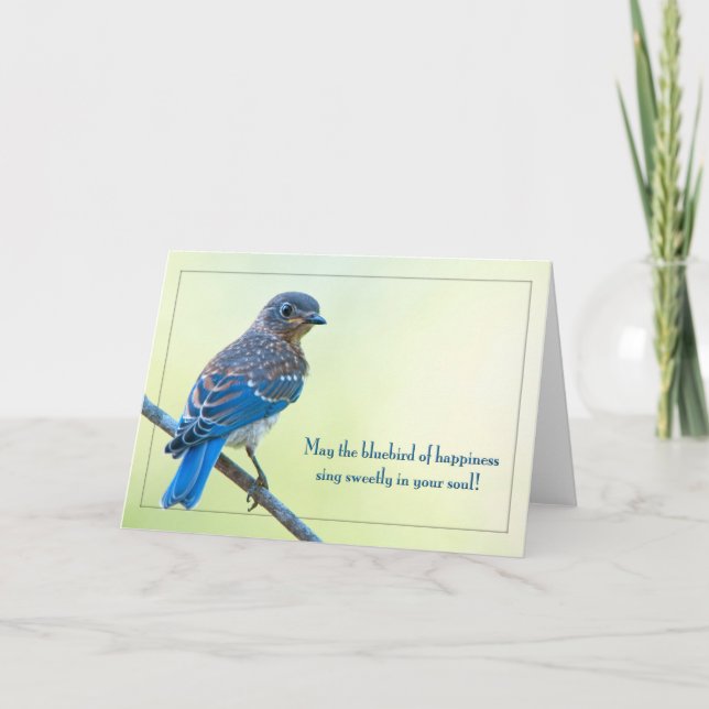 May the Bluebird of Happiness Sing Sweetly . . . Holiday Card (Front)