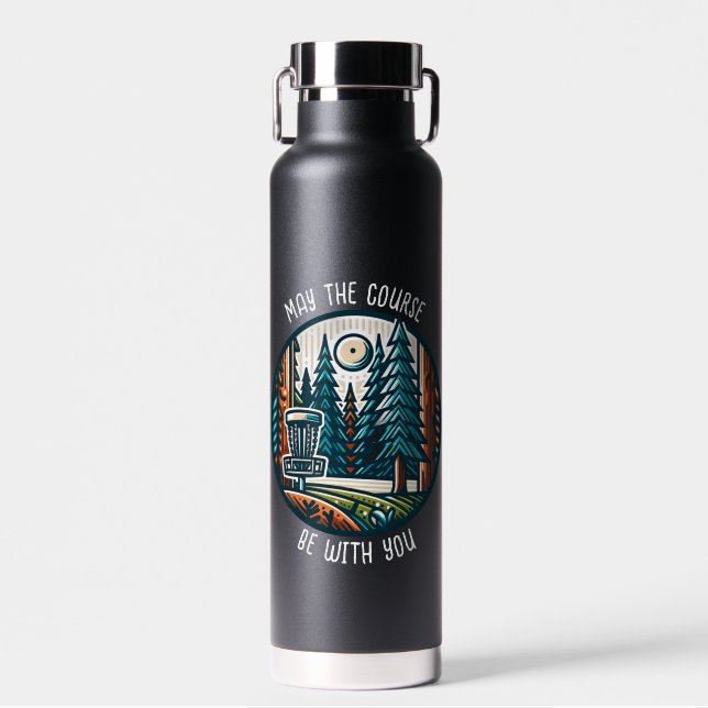 May the Course Be with You Disc Golf  Water Bottle (Front)
