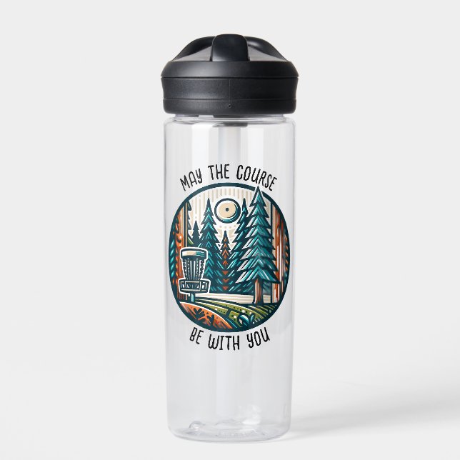 May the Course Be with You Disc Golf  Water Bottle (Front)