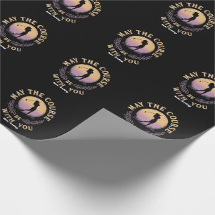 May the Course Be With You Funny Golfer Golf Lover Wrapping Paper