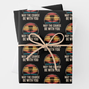 May The Course Be With You Golf Golfer Gift Wrapping Paper Sheet