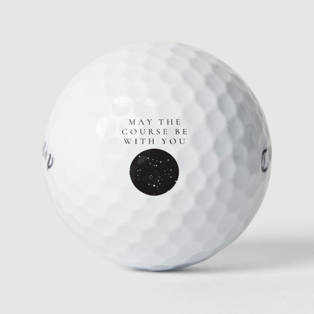 'May the Course Be With You' Humor Sci-Fi Fans Golf Balls (Front)